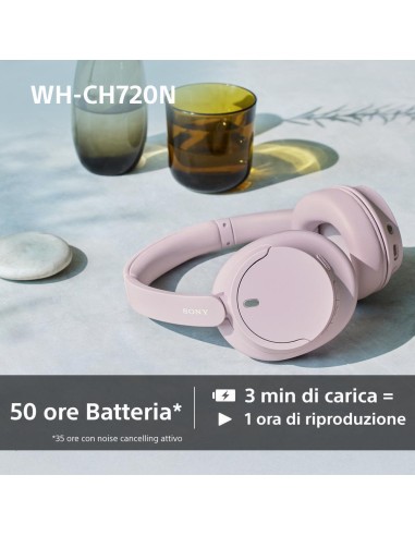 SONY WH-CH720NP CUFFIA BT ROSA ELIMINAZIONE RUMORE DRIVER 30MM 35H