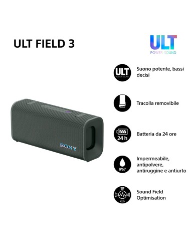 SONY SRS-ULT30H GRIGIO SPEAKER BLUETOOTH 5.3 IP67 24 ORE AUTONOMIA