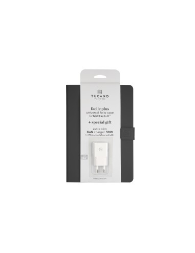 TUCANO BU-TAB-FAP10-C30W-BK FACILE PLUS CUSTODIA TAB + ALIM.USB-C 30W