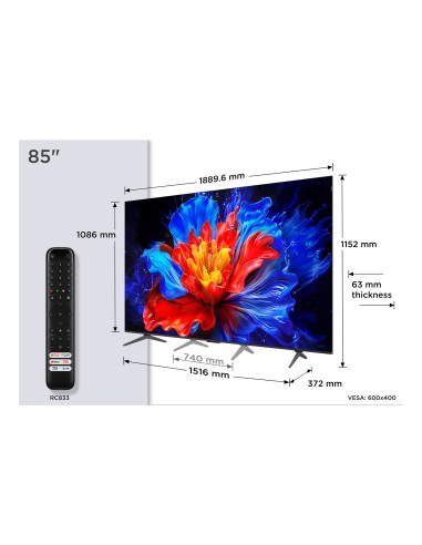 TCL 85P89K TVC 85" 4K QLED GOOGLE  TVSAT/AUDIO ONKYO + SUBWOOFER 144HZ