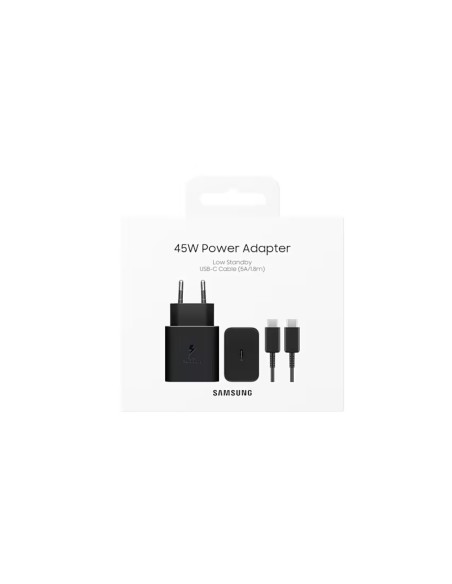 SAMSUNG EP-T4511NB USB-C 45W PD NERO CARICABATTERIA RETE RAPIDO