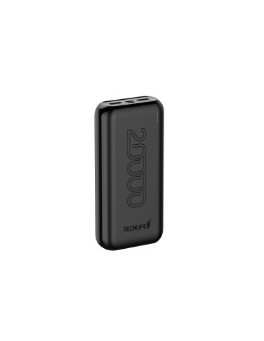 TECHLIFE TLPB20000BK POWERBANK 20000MAH USB-C IN/2USB-A OUT NERO
