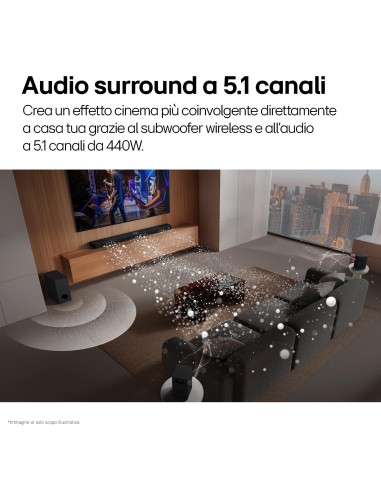 LG S60TR SOUNDBAR 5.1 440W SUB+2 SATELLITI WIRELESS BT/HDMI