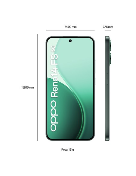 OPPO RENO 14FS 5G LUMINOUS GREEN   12/512GB 6,57" AMOLED 120HZ
