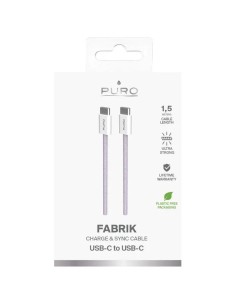PURO PUCCCFABK415MTPINK CAVO IN TESSUTO USB-C/USB-C 1,5M 60W ROSA 2