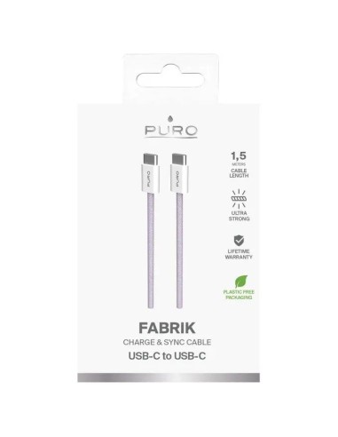 PURO PUCCCFABK415MTPINK CAVO IN TESSUTO USB-C/USB-C 1,5M 60W ROSA