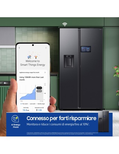 SAMSUNG RS90F64EDF FRIGO SBS D NF  614LT ANTRAC. WIFI H178 L91,2 P72,6
