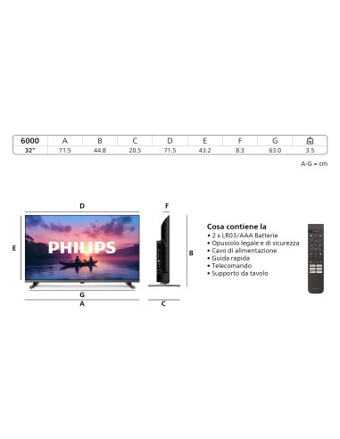 PHILIPS 32PFS6000/12 TVC 32" FHD   SMART TVSAT