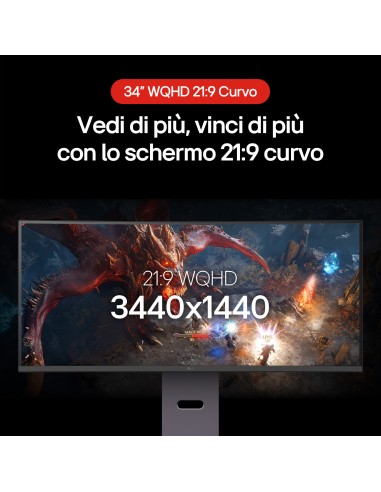 LG 34G600A MONITOR 34" CURVED 21:9 /1MS/160HZ/3440X1440/14 WATT