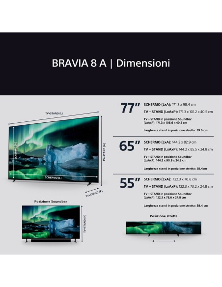 SONY K65XR8AP TVC 65" OLED 4K      GOOGLE XR ACOUSTIC SURFACE TVSAT