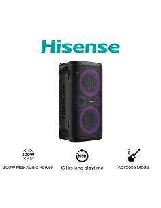 HISENSE PARTY STORM DIFFUSORE BT 300W USB/AUX/MIC/CHIT BATTERIA 15H