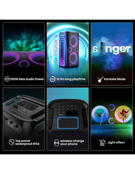 HISENSE PARTY STORM DIFFUSORE BT 300W USB/AUX/MIC/CHIT BATTERIA 15H