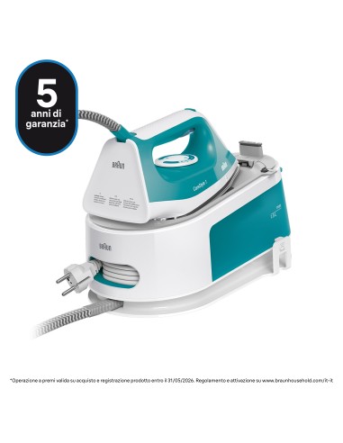 BRAUN IS1013GR FERRO A CALDAIA 2200W CARICA CONTINUA 1,5LT TURCHESE