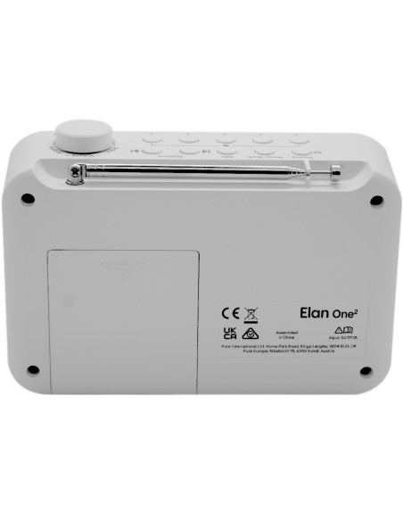 PURE ELAN ONE2 BIANCO RADIOSVEGLIA DAB/FM/BT-IN DISPLAY LCD