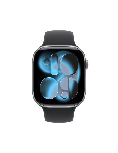 APPLE WATCH SERIES 11GPS46MMSPAC   E GREY ALUM. CASE W/BLACK SB M/L