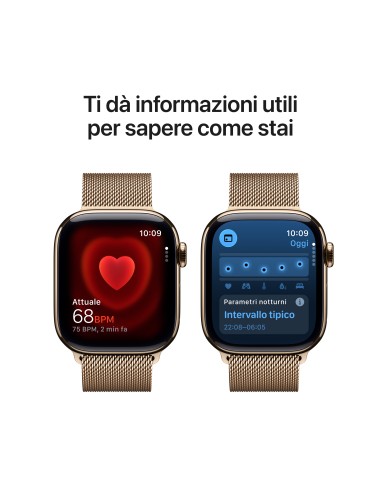 APPLE WATCH SERIES 11GPS+CELL 42MM  GOLD TITAN. CASE W/GOLD MIL. LOOP