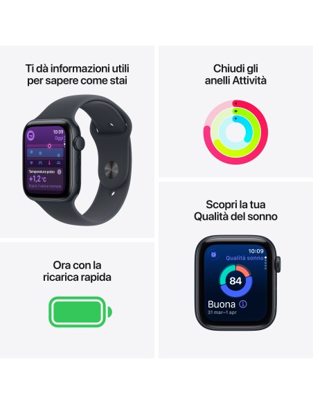 APPLE WATCH SERIES 3GPS 40MMMIDNI  GHT ALUMINIUM CASE W/MN S.B. S/M