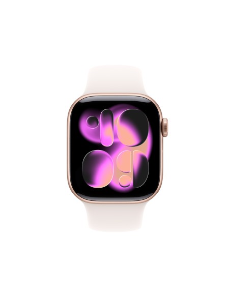 APPLE WATCH SERIES 11GPS42MMROSE   GOLD ALUM. CASE W/LIGHT BL. SB S/M