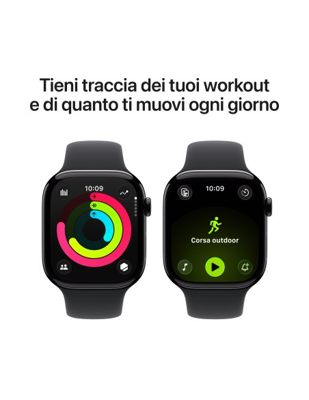 APPLE WATCH SERIES 11GPS46MMJET    BLACK ALUMINIUM CASE W/BLACK SB S/M