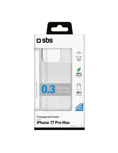 SBS TESKINIP1769T IPHONE 17 PRO MAX COVER IN GOMMA TRASPARENTE