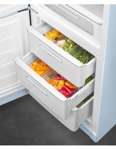 SMEG FAB32LPB6 COMB. C PASTEL BLUE NF 331 LT ANNI 50 60CM CERNIERE SX