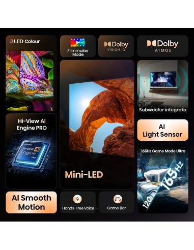 HISENSE 100U7Q TVC 100" MINILED 4K TV SAT DOLBY ATMOS 165HZ