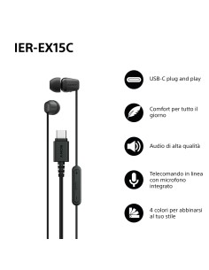 SONY IER-EX15CB AURICOLARE IN-EAR NERO USB-C 2