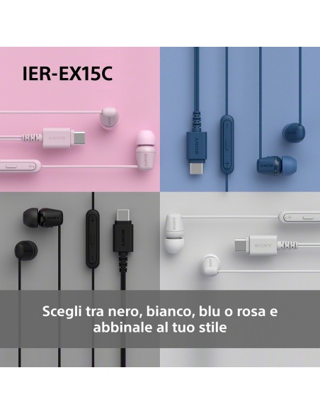SONY IER-EX15CW AURICOLARE IN-EAR BIANCO USB-C