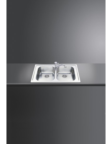 SMEG SP862 LAVELLO 2V INOX ACCIAIO SPAZZOLATO