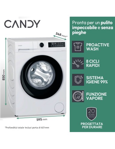 CANDY GD410B8S LVB A-20% 10KG 1400GINVERTER SMART LED TOUCH 16PR VAPOR
