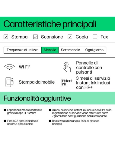 HP 2821E STAMPANTE DESKJET AIO 3IN1WIFI