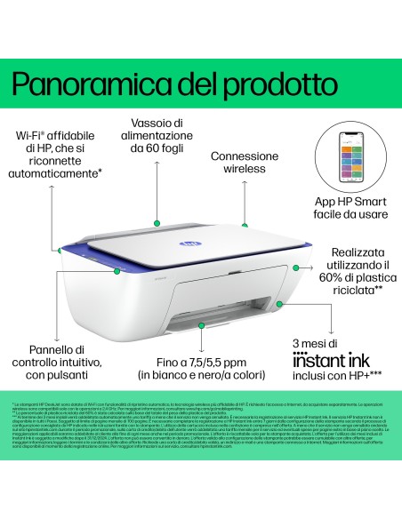 HP 2821E STAMPANTE DESKJET AIO 3IN1WIFI