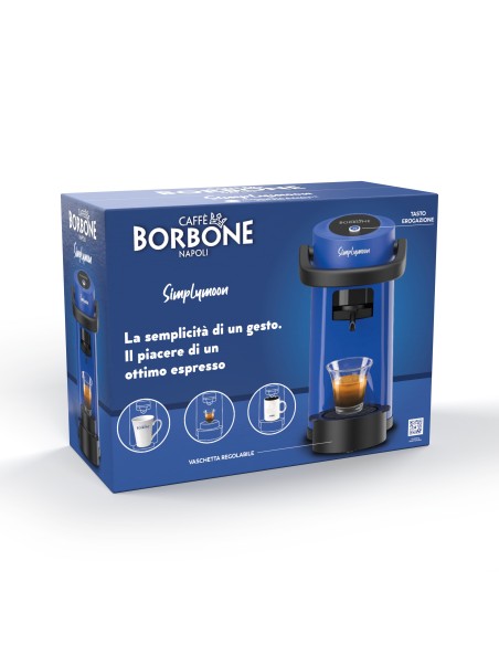 BORBONE MACCHINA CAFFE' SIMPLYMOON BLU PORZIONATO CHIUSO