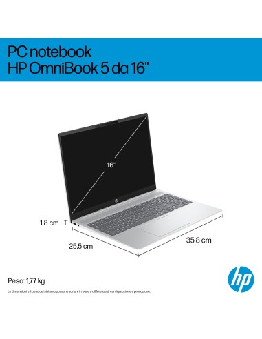 HP OMNIBOOK 16-AF1022NL NOTEBOOK   U7-255U 16GB/1TB/16"