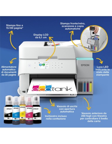 EPSON ET-3956 STAMPANTE ECOTANK    BIANCA FRONTE-RETRO AUTOMATICO
