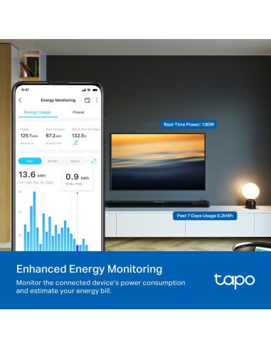 TPLINK TAPO P15 WI-FI MINI SMART SOCKET PRESA 10A GOOGLE/ALEXA CONSUMI