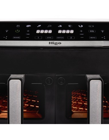 HIGO FA81 FRIGGITRICE AD ARIA CON  2 CASSETTI DA 4,5LT 1700W