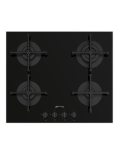 SMEG PV264B PIANO COTTURA 60CM NERO 4F VETRO GRIGLIE GHISA COM.FRONT.