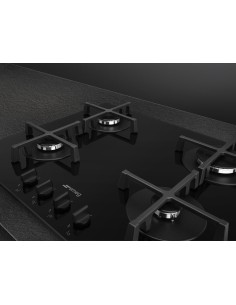 SMEG PV264B PIANO COTTURA 60CM NERO 4F VETRO GRIGLIE GHISA COM.FRONT. 2