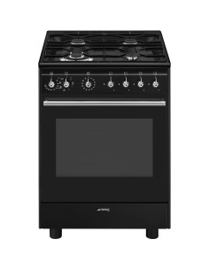 SMEG CX61GMBL CUCINA A 60X60 NERA  TUTTOVETRO VAPOR CLEAN