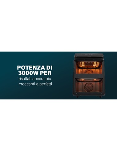 PRINCESS 182490 FRIGGITRICE AD ARIA VERT. 3000 W 2X 5,6LT NERA