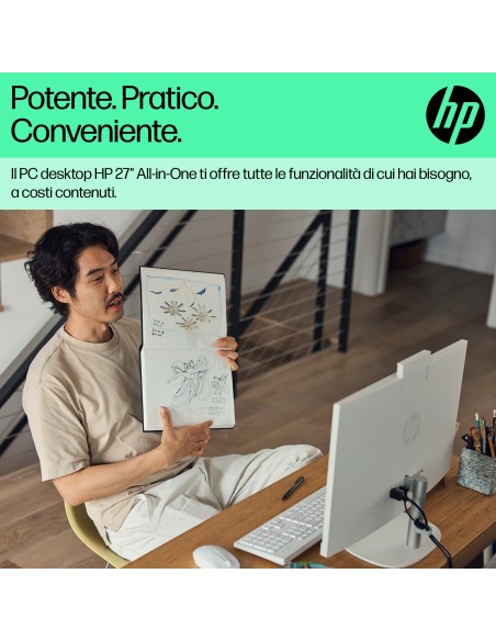 HP 27-CR1005NL PC AIO I5-125U      RAM16GB/SSD512GB/ 27" FHD