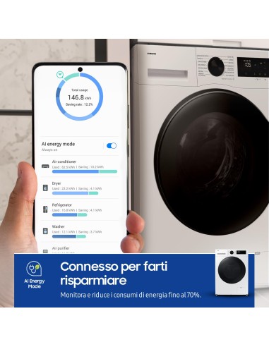 SAMSUNG WD90DG5G34BE LAVASC. E 9/5 KG 1400G SNELLA WIFI VAPORE P48