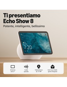 AMAZON ECHO SHOW 8 (2025) BIANCO 8,7" HD SMART SCREEN SPEAKER 2