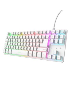 TRUST 25895 GXT 833W THADO BIANCO GAMING TASTIERA ILLUMINATA COMPATTA 2