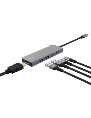 TRUST 26062 USB-C MULTIPORT ADAPTER 5IN1 DALYX ALUMINIUM