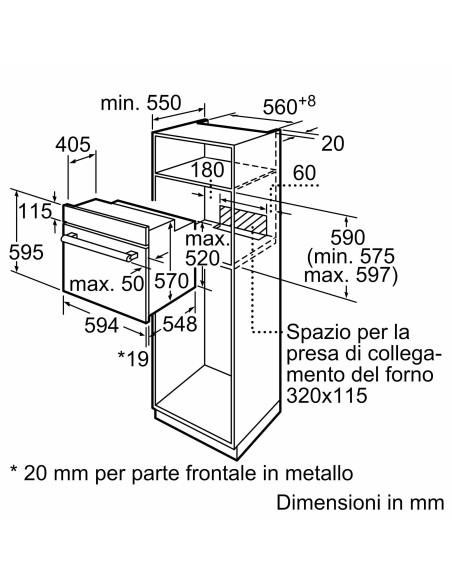 BOSCH HBF133BA1 FORNO A 60CM ARIA  CALDA NERO 3D DISPLAY DIG. LED