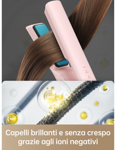 DREAME DREHS-PK PIASTRA PORTATILE  S/FILI 2IN1 HAIR GLAMOUR ROSA