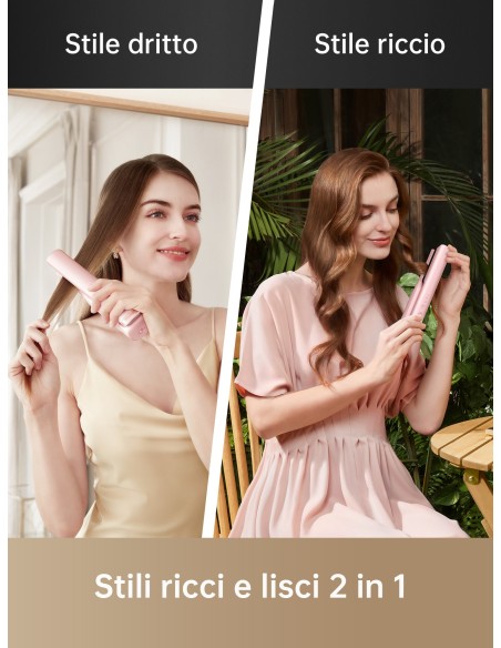 DREAME DREHS-PK PIASTRA PORTATILE  S/FILI 2IN1 HAIR GLAMOUR ROSA