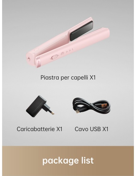 DREAME DREHS-PK PIASTRA PORTATILE  S/FILI 2IN1 HAIR GLAMOUR ROSA